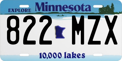 MN license plate 822MZX