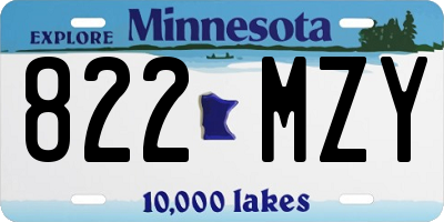 MN license plate 822MZY