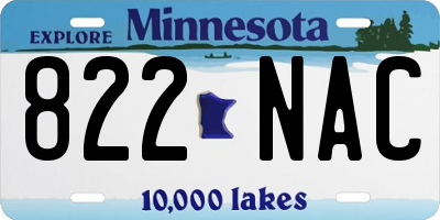 MN license plate 822NAC
