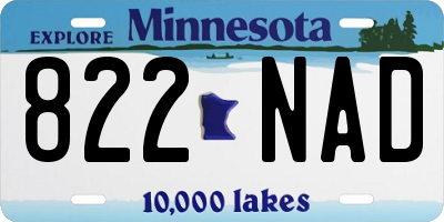 MN license plate 822NAD