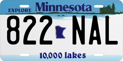 MN license plate 822NAL