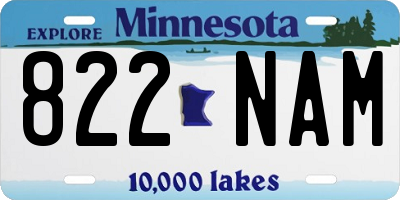MN license plate 822NAM