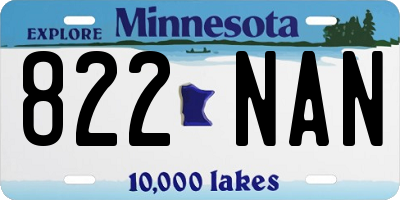 MN license plate 822NAN