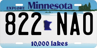 MN license plate 822NAO