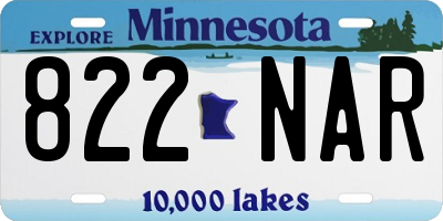 MN license plate 822NAR