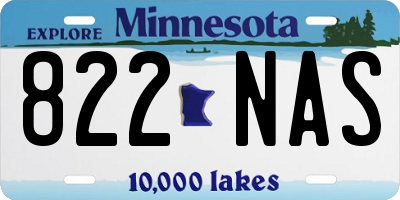MN license plate 822NAS