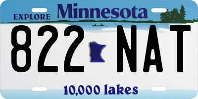 MN license plate 822NAT