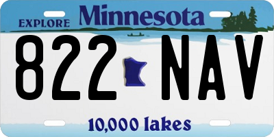 MN license plate 822NAV