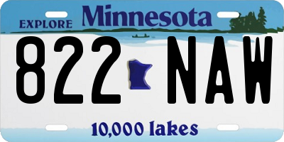MN license plate 822NAW