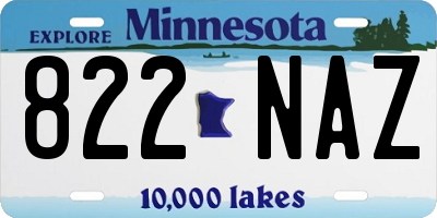 MN license plate 822NAZ