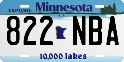 MN license plate 822NBA