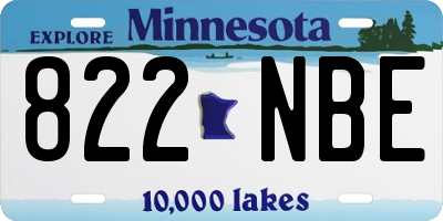 MN license plate 822NBE
