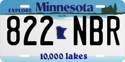 MN license plate 822NBR