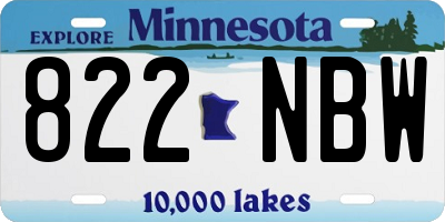 MN license plate 822NBW