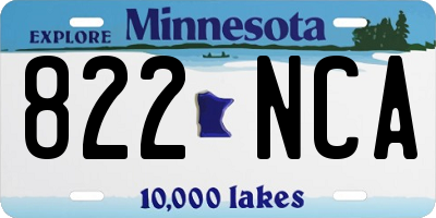 MN license plate 822NCA