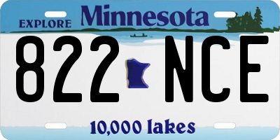 MN license plate 822NCE