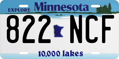 MN license plate 822NCF