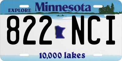 MN license plate 822NCI