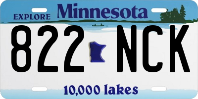 MN license plate 822NCK