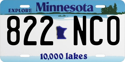 MN license plate 822NCO