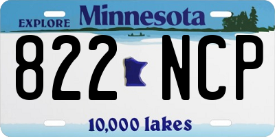 MN license plate 822NCP