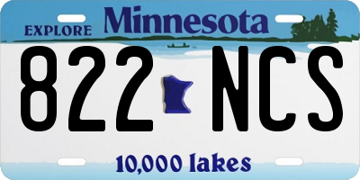 MN license plate 822NCS