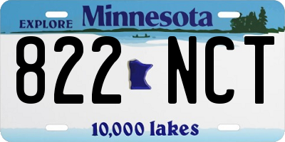 MN license plate 822NCT