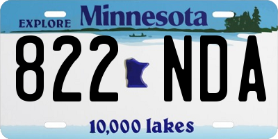 MN license plate 822NDA