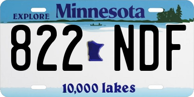 MN license plate 822NDF