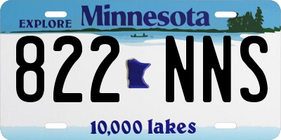 MN license plate 822NNS