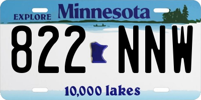 MN license plate 822NNW