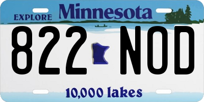 MN license plate 822NOD