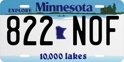MN license plate 822NOF