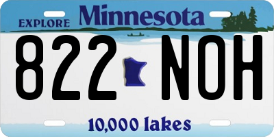 MN license plate 822NOH