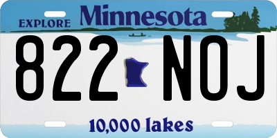 MN license plate 822NOJ