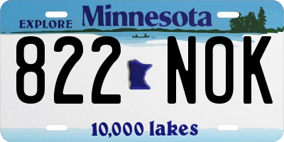 MN license plate 822NOK
