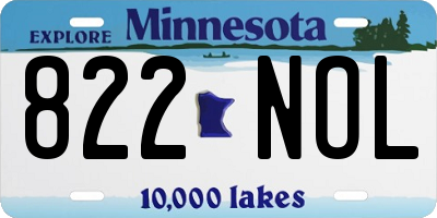 MN license plate 822NOL
