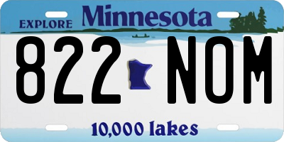 MN license plate 822NOM