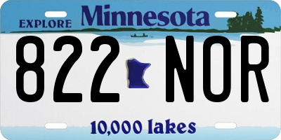 MN license plate 822NOR