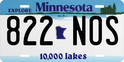 MN license plate 822NOS
