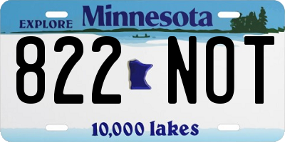 MN license plate 822NOT