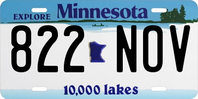 MN license plate 822NOV