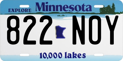 MN license plate 822NOY