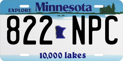 MN license plate 822NPC