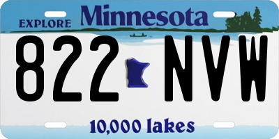 MN license plate 822NVW
