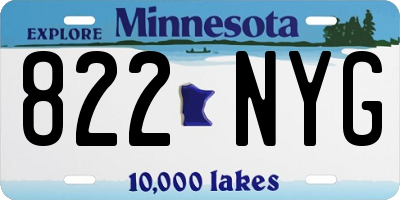 MN license plate 822NYG