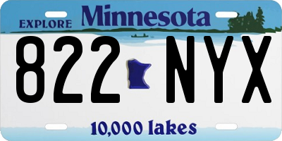 MN license plate 822NYX