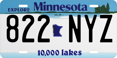 MN license plate 822NYZ