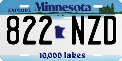 MN license plate 822NZD