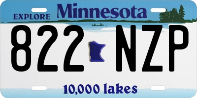 MN license plate 822NZP